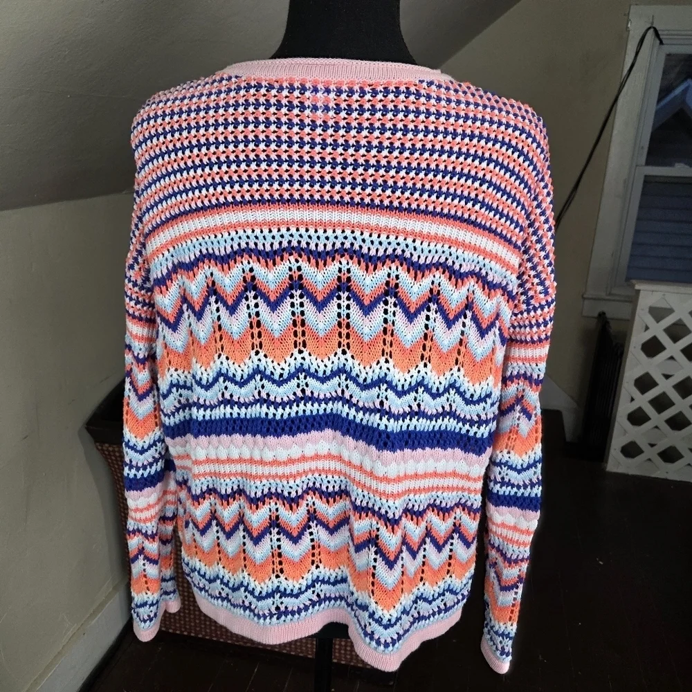 Lilly Pulitzer Samora Multicolor Chevron Knit Sweater Size‎ M